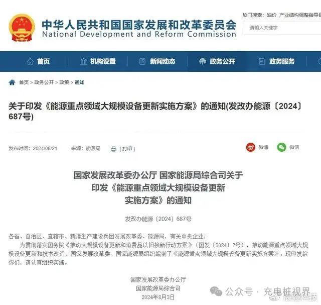 能源重點領(lǐng)域設(shè)備更新方案出臺！充電樁等迎來新機(jī)遇