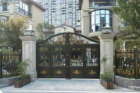嘉興綠城留香園項目別墅鋁藝大門支持嘉興出安智能