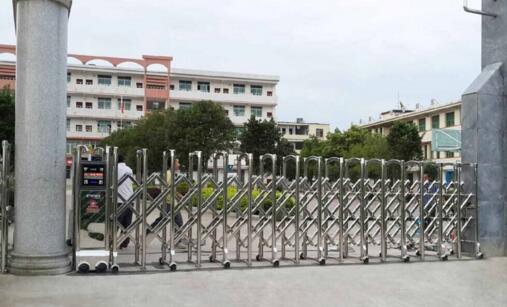 湖州出安智能電動伸縮門守護(hù)湖州第二中學(xué)的安全