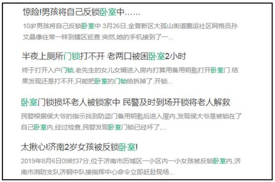 臥室鎖沒(méi)選好，頻發(fā)意外事故